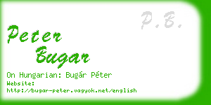 peter bugar business card